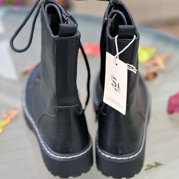 Sincerely Jules Black Combat Boots 7.5 NEW - Picture 5 of 8